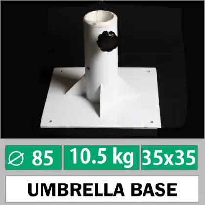 85mm borulu beyaz emsiye betona dbelli sabitleme aya, emsiye altl