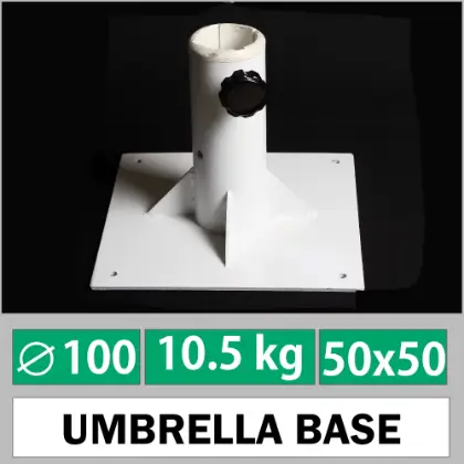50x50 100mm borulu beyaz emsiye betona dbellenen sabitleme aya, emsiye altl