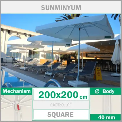 2x2 Metre 40mm Sunminyum mandall sistem rzgara dayankl balkon havuz emsiyesi
