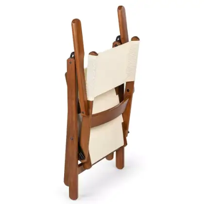Atina pvc katlanır kumaşlı ahşap sandalye katlanmış