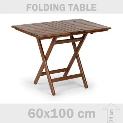 60x100x74 cm D mekan grgen aacndan katlanr bahe balkon masas