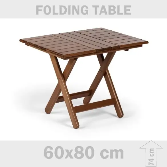 60x80 ahşap katlanır masa
