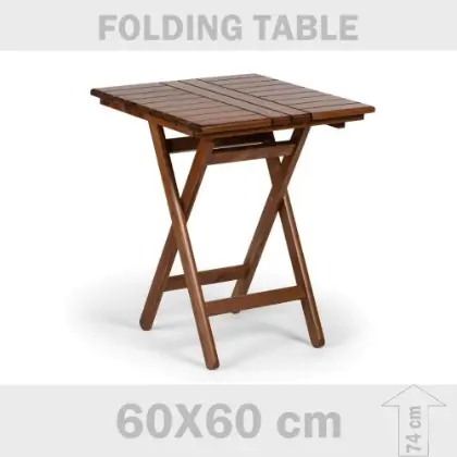 60x60x 72cm D mekan grgen aacndan katlanr bahe balkon masas