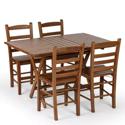 4 kiilik 80x140 d mekan cafe restoran bahe masa sandalye takm, yemek masas seti