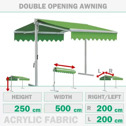 ift alr tente, Ayakl tente 500x200x200 cm