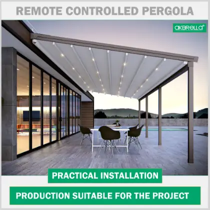 Kumandalı motorlu pergola ışıklı