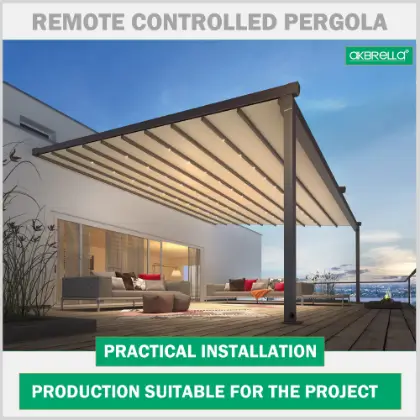 Kumandal motorlu pergola alminyum