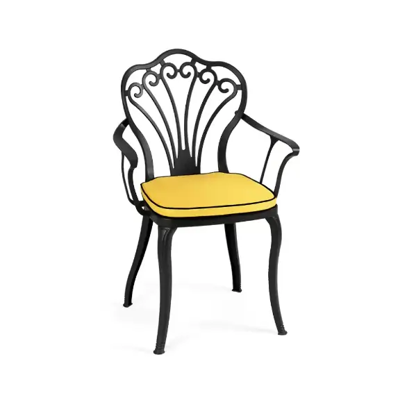 Döküm sandalye sarı minderli