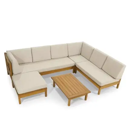 Alt kiilik modern minderli iroko ahap ke takm Tufa model