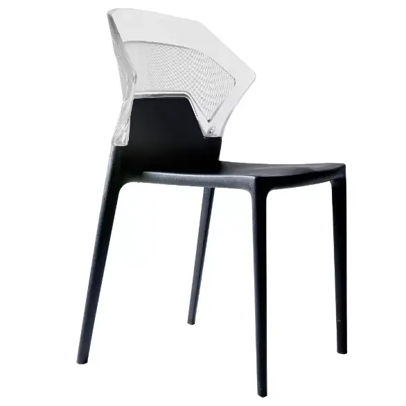Ego S plastik sandalye siyah beyaz