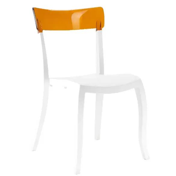 Hera-S plastik sandalye beyaz turuncu