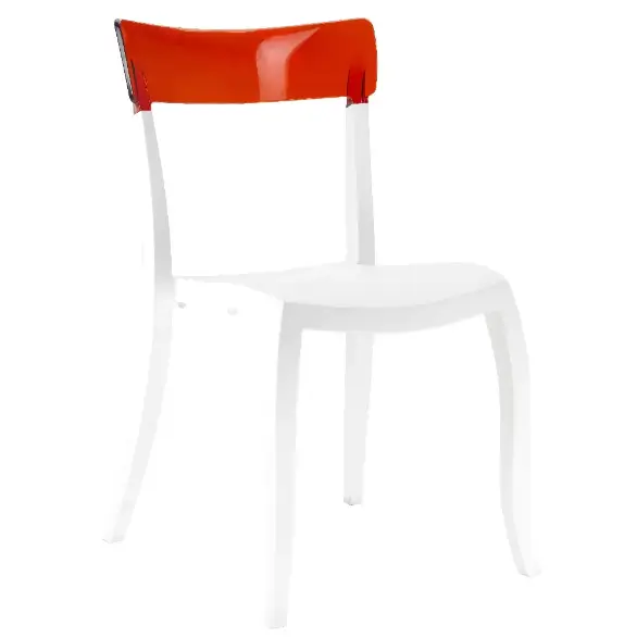 Hera-S plastik sandalye beyaz kırmızı