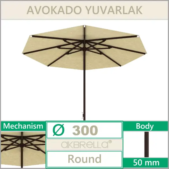 Avokado Bahçe Şemsiyesi 300 cm Çap