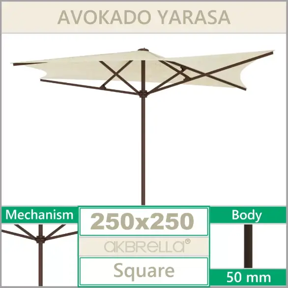 Yarasa Tipi Dekoratif Havuz Bahçe Şemsiyesi 2.5x2.5 Metre