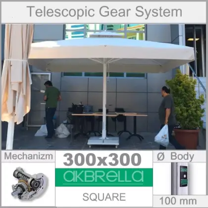 3x3 Metre rzgara dayankl teleskopik sistem mega byk teras emsiyesi modeli