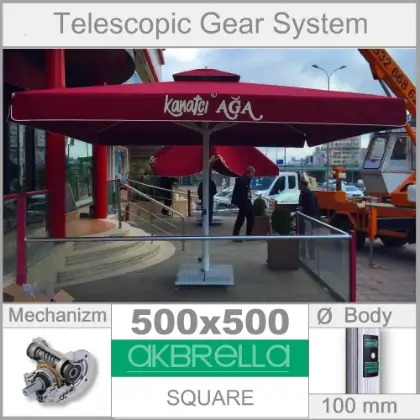 5x5 Metre rzgara dayankl teleskopik sistem mega byk teras emsiyesi modeli