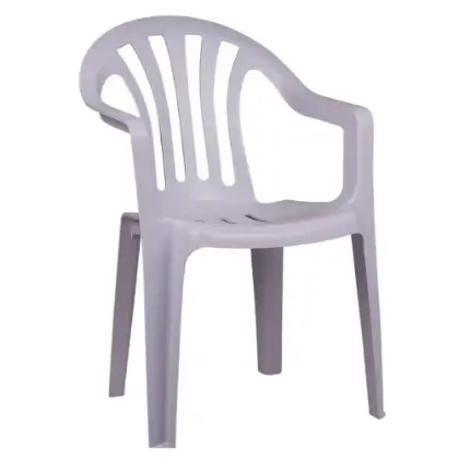 Manolya Beyaz Kolçaklı Plastik Sandalye 2500 Koyu