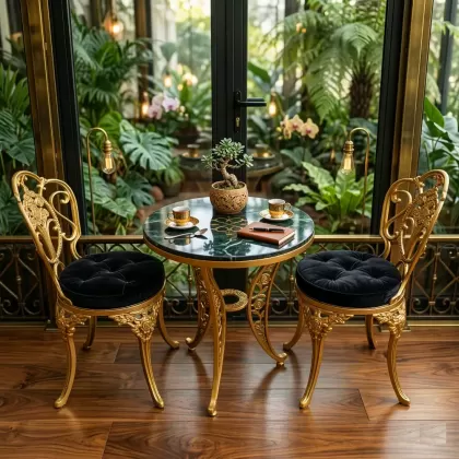  Gold balkon takımı camlı 2