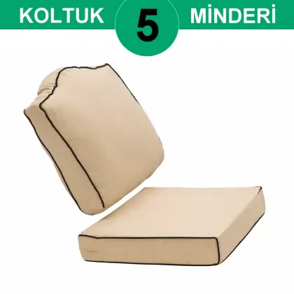 5 Takım koltuk sırt ve oturak minderi seti sert süngerli