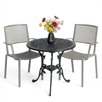 2 kişilik ferforje alüminyum döküm masa sandalye takımı 