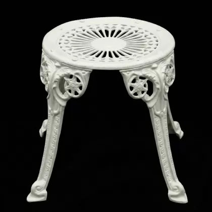 Alüminyum döküm ferforje tabure  beyaz