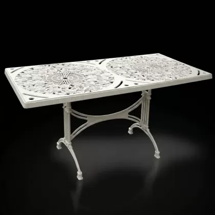 80x160 siyah alüminyum döküm dış mekan bahçe için ferforje masa modeli süt