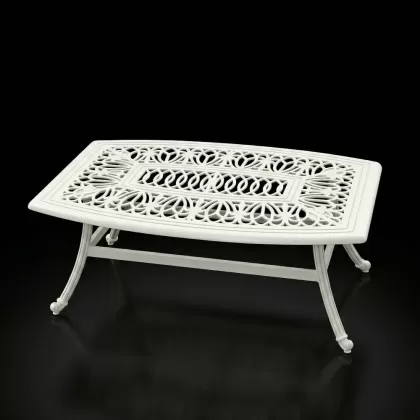 Alüminyum döküm orta sehpa beyaz