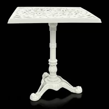 Döküm ferforje balkon masası beyaz