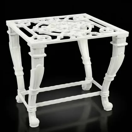 Döküm masa ayağı camlı döküm masa beyaz