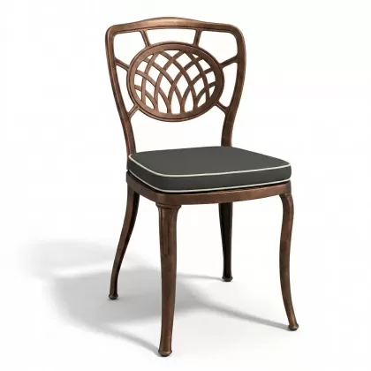 Alüminyum döküm bakır eskitme ferforje sandalye 2