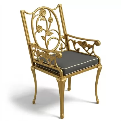 Alüminyum döküm gold, altın rengi ferforje sandalye