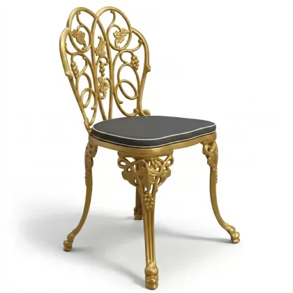 Alüminyum döküm gold, altın rengi ferforje sandalye