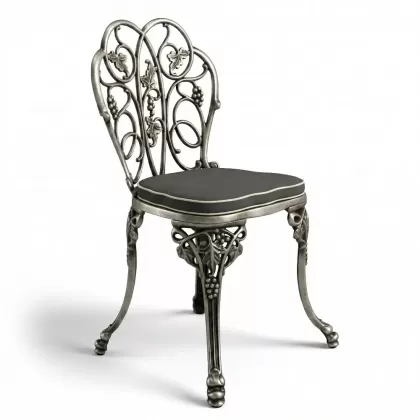 Alüminyum döküm gümüş eskitme ferforje sandalye