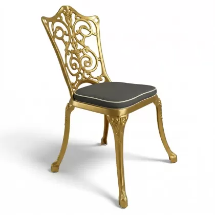  Alüminyum döküm gold, altın rengi ferforje sandalye