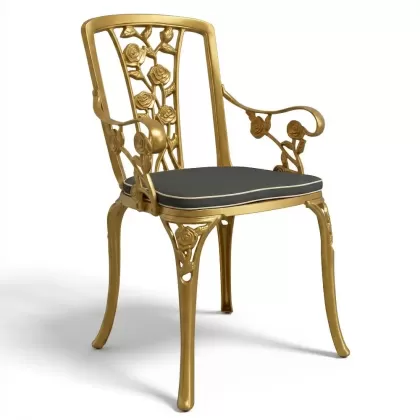 Alüminyum döküm gold, altın rengi ferforje sandalye