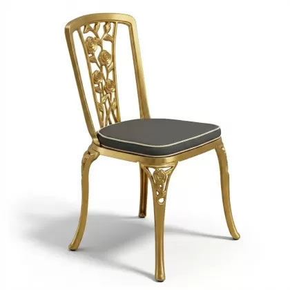 Alüminyum döküm gold, altın rengi ferforje sandalye