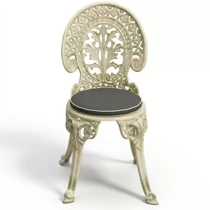 Alüminyum döküm yeşil eskitme ferforje sandalye