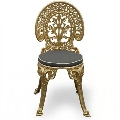 Alüminyum döküm gold, altın rengi ferforje sandalye