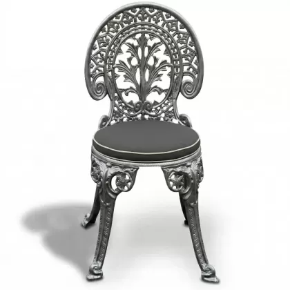 Alüminyum döküm gümüş eskitme ferforje sandalye