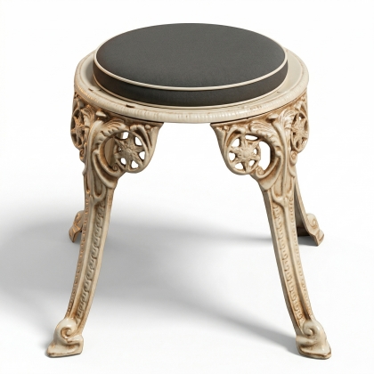 Alüminyum döküm beyaz eskitme ferforje sandalye