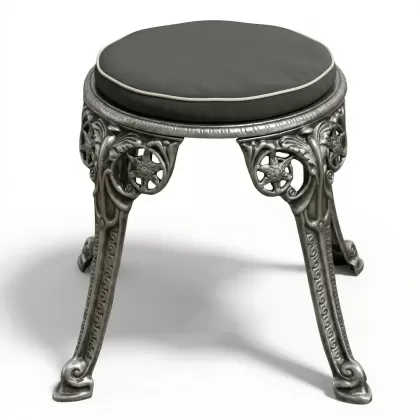 Alüminyum döküm gümüş eskitme ferforje sandalye