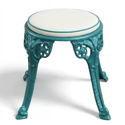 Alüminyum döküm turkuaz rengi ferforje sandalye