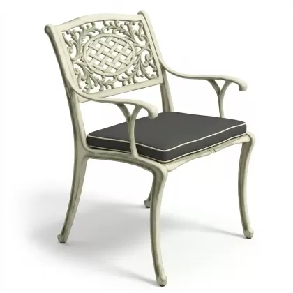 Alüminyum döküm yeşil eskitme ferforje sandalye