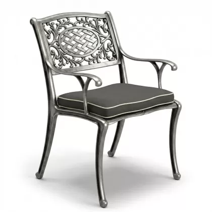 Alüminyum döküm gümüş eskitme ferforje sandalye