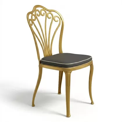 Alüminyum döküm gold, altın rengi ferforje sandalye