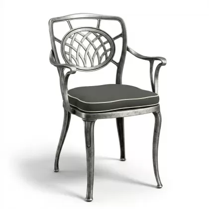 Alüminyum döküm gümüş eskitme ferforje sandalye