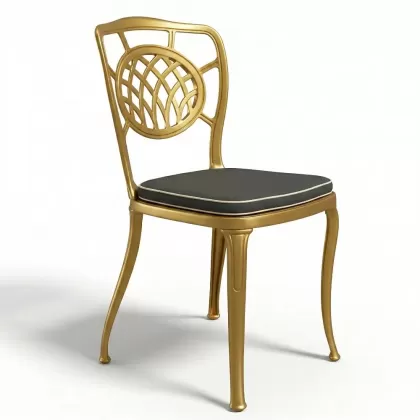 10Alüminyum döküm gold, altın rengi ferforje sandalye