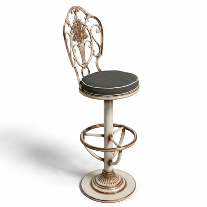 Alüminyum döküm beyaz eskitme ferforje sandalye