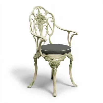 Alüminyum döküm yeşil eskitme ferforje sandalye