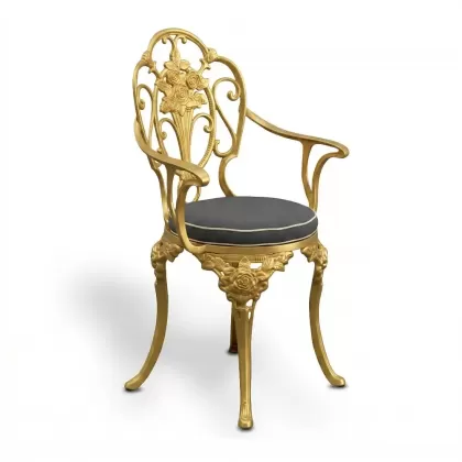  Alüminyum döküm gold, altın rengi ferforje sandalye